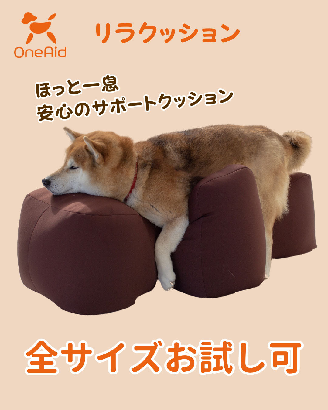 リラクッション全サイズお試しいただけます